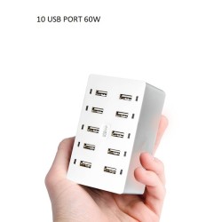 10 Port USB Desktop Charger 60W With indicator  