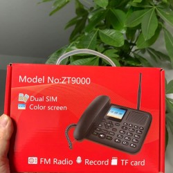 Desk Phone DLNA ZT9000 Dual Sim Land Phone With Auto Call Record FM Radio Color Display