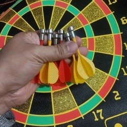 Magnetic Double sided Dart Board 15 inch With 6 Pcs Pins