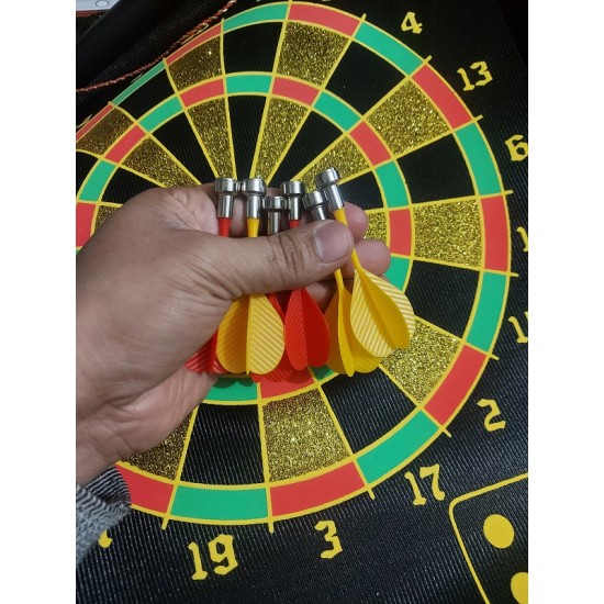 Magnetic Double sided Dart Board 15 inch With 6 Pcs Pins