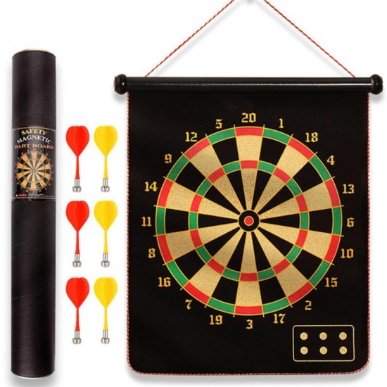 Magnetic Double sided Dart Board 15 inch With 6 Pcs Pins