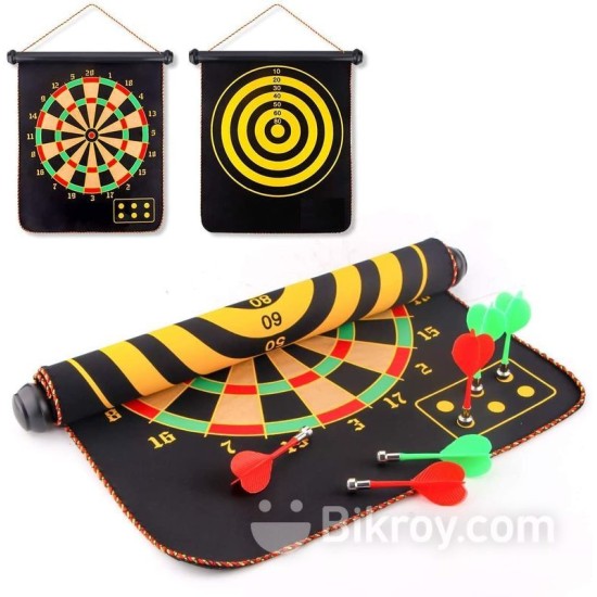 Magnetic Double sided Dart Board 15 inch With 6 Pcs Pins