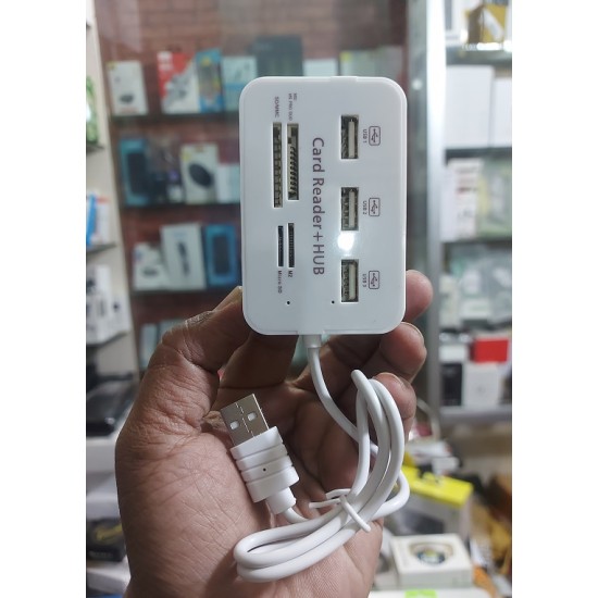 7 In 1 Card Reader With 3 USB Hub