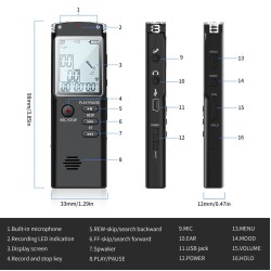8GB Digital Voice Recorder With Mp3 Option
