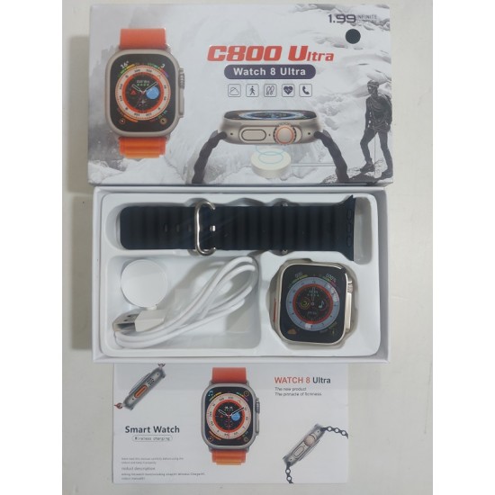 C800 Ultra Smartwatch 1.99 Inch IP67 Waterproof Wireless Charging Series 8