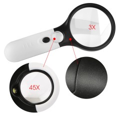 Magnifying Glass 45X Zoom With 3 Led Light