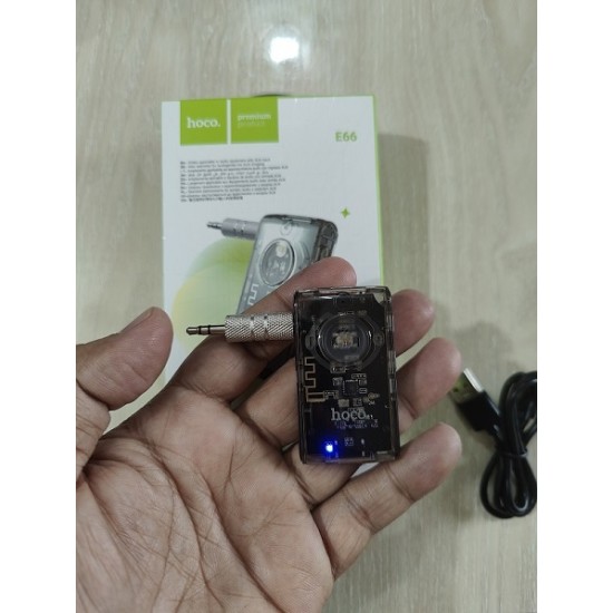 Hoco E66 Transparent Car Aux Bluetooth Receiver