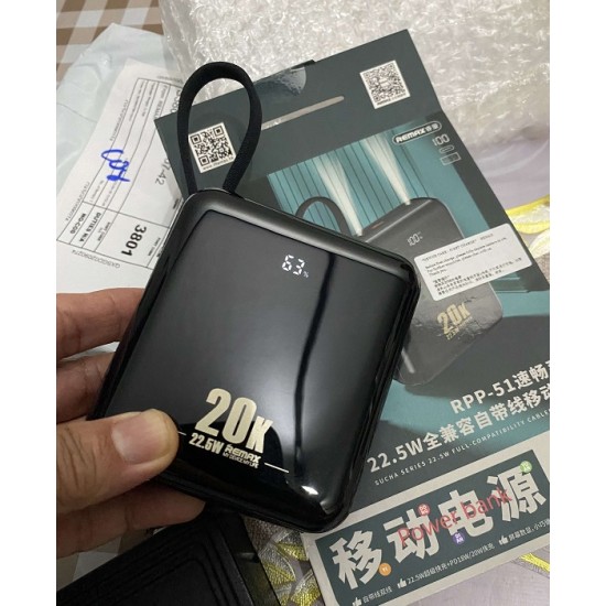 Remax RPP-51 Power Bank 20000mAh 22.5W Cable