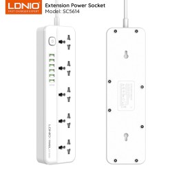 LDNIO SC5614 Power Strip 6 USB Port 2500W Power 2M Cable