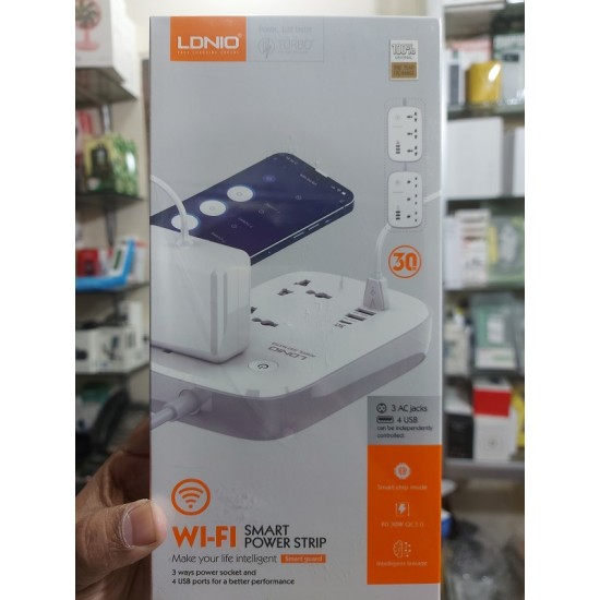 LDNIO SCW3451 WI-FI Smart Power Strip PD 30W QC3.0 Fast Quick Charging