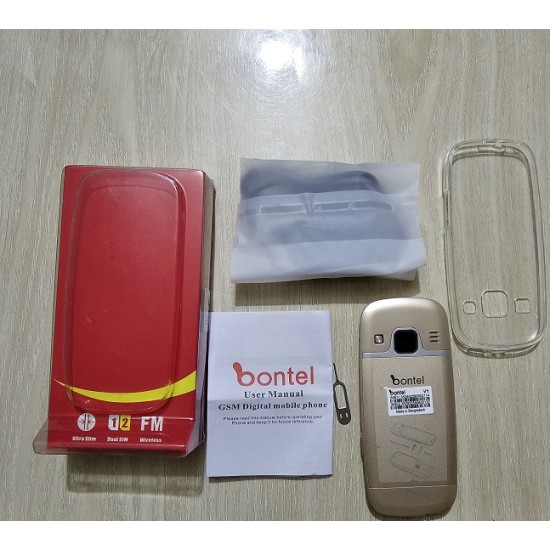 Bontel V1 Ultra Slim Phone With Cover Warranty - Gold