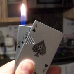 Card Gas Lighter Keyring