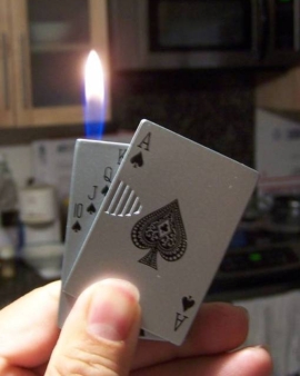 Card Gas Lighter Keyring