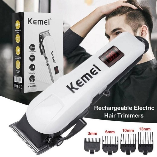Kemei KM-809A Hair Clipper Trimmer Electric Rechargeable