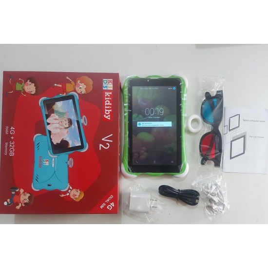 Kidiby V3 kids Tablet Pc Dual Sim 7 inch Display Wifi 4G with 3D Sunglass