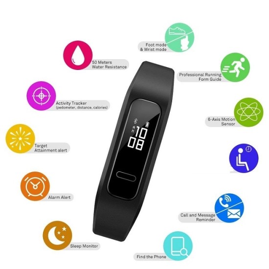 Huawei Band 3e Waterproof Smart Band Fitness Tracker - Black