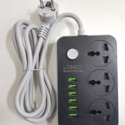 LDNIO 6 USB Ports And 3 Power Socket Extension Multiplug