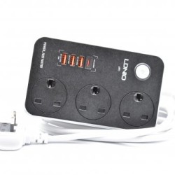 LDNIO SC3412 38W PD20W Power Strip 3 Socket Outlets And 3 QC 3.0 USB Multiplug