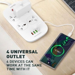 LDNIO SC4407 Power Socket 4 USB QC3.0 Multiplug