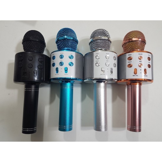 WS858 Bluetooth Karaoke Microphone With Voice Change Option Battery 1800mAh