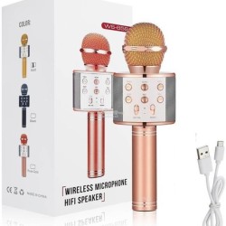 WS858 Bluetooth Karaoke Microphone With Voice Change Option Battery 1800mAh