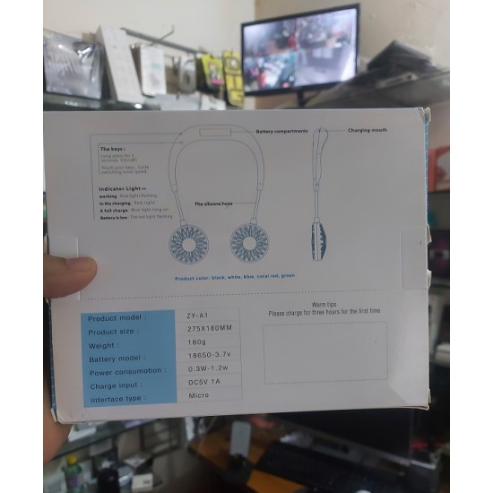 Neck Fan Rechargeable 2000mAh Battery