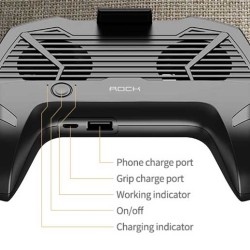 Rock Gaming Holder With Cooling Fan 1200mAh Game Colling Fan Controller