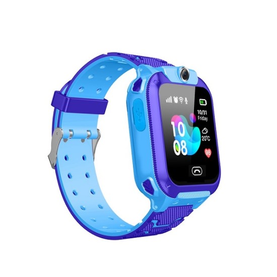 Q12 Kids GPS Smart watch Water Reset Touch Sim Supported Single Sim - Blue