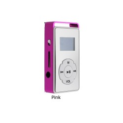 Mini AR22 Mp3 Player With LED Display - Pink