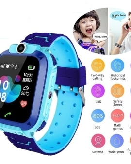 Q12 Kids GPS Smart watch Touch Sim Supported Single Sim - Blue