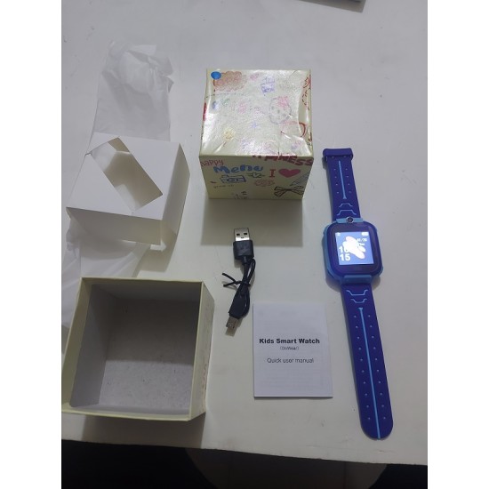 Q12 Kids GPS Smart watch Touch Sim Supported Single Sim - Blue