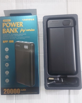 Remax Rpp 106 Power Bank 20000Mah Power Dual USB With Display - Black