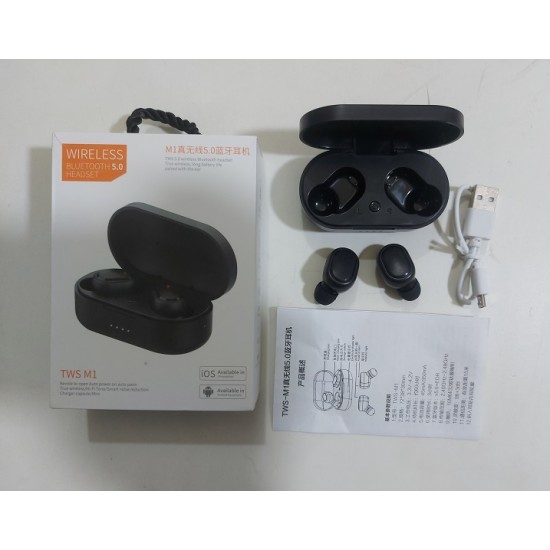 M1 TWS Wireless Bluetooth Earbuds Earphones - Black