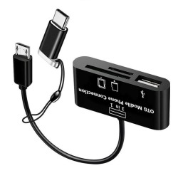 3 In 1 Mobile OTG Card Reader For Micro USB Port And Type-C input