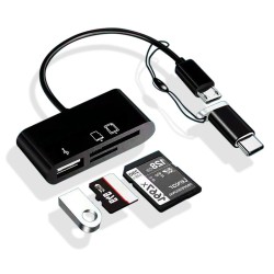 Wholesale Card Reader 4-1 OTG Multi-function Usb for  Iphone/ipad/macbook/android/camera black From China