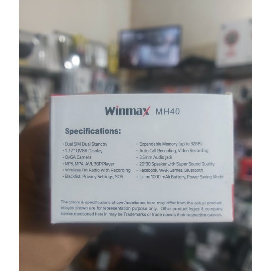 Winmax MH40 Folding Phone Dual Sim Auto Call Recording Option
