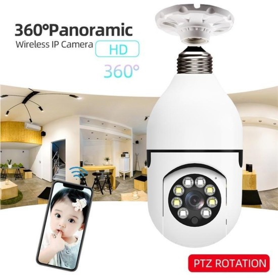 V380 Panorama Moving IP Wifi Light Video Camera Night Vision For Live Video