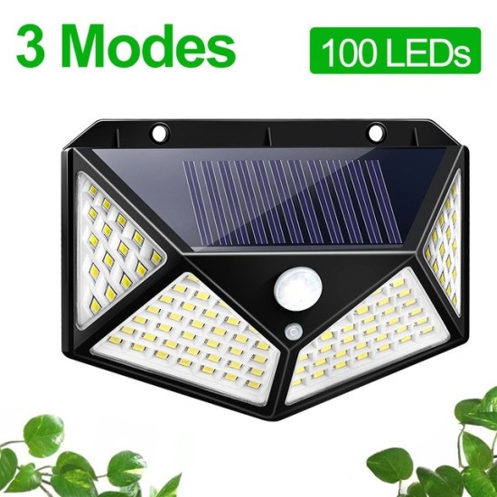 AR108 Solar Power Well Light 100 LED Motion Sensor With 2200mAh Battery