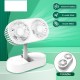 ZB076 Double Head Fan Rechargeable Strong Wind Fan Foldable