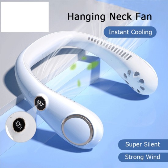 N20 Neck Fan LED Digital Display Bladeless Fan Rechargeable