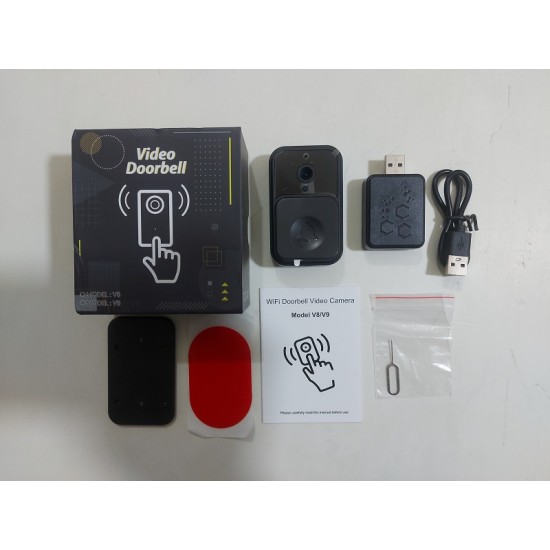 V9 Video Doorbell Camera WiFi Two Way Voice Option Rechargeable
