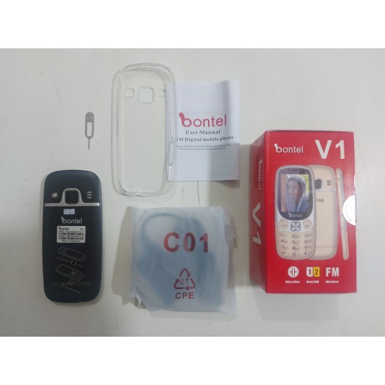 Bontel V1 Ultra Slim Phone Dual Sim With Cover Warranty