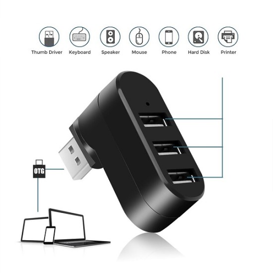 AR560 USB HUB 3 Ports 180 Degree Rotted