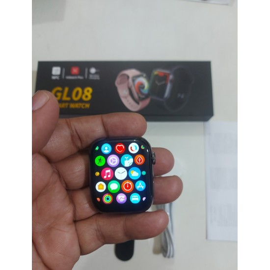 GL08 Smartwatch 1.90 Big Display Calling Option Metal Body Wireless Charger