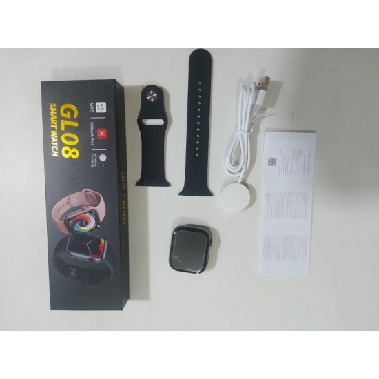 GL08 Smartwatch 1.90 Big Display Calling Option Metal Body Wireless Charger