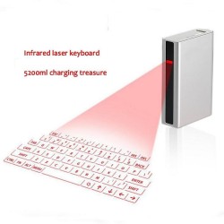 Mini Bluetooth Virtual Projector Laser Keyboard With 5200mAh Power Bank