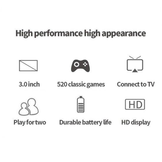 S8 Handheld Game Console 520 Game 3inch Display Kids Game Player