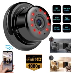 V380 Mini Wifi Video Camera For Live Video - Black