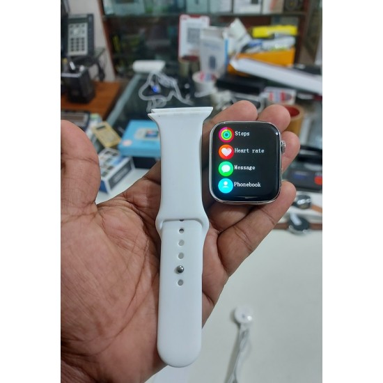 W97 Pro Plus Smartwatch With Apple Logo Calling Watch - White
