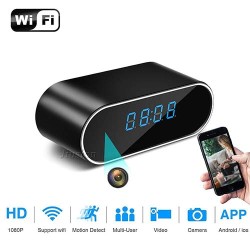 Wifi Table Clock Video Camera 1080p HD 2000mAh Battery